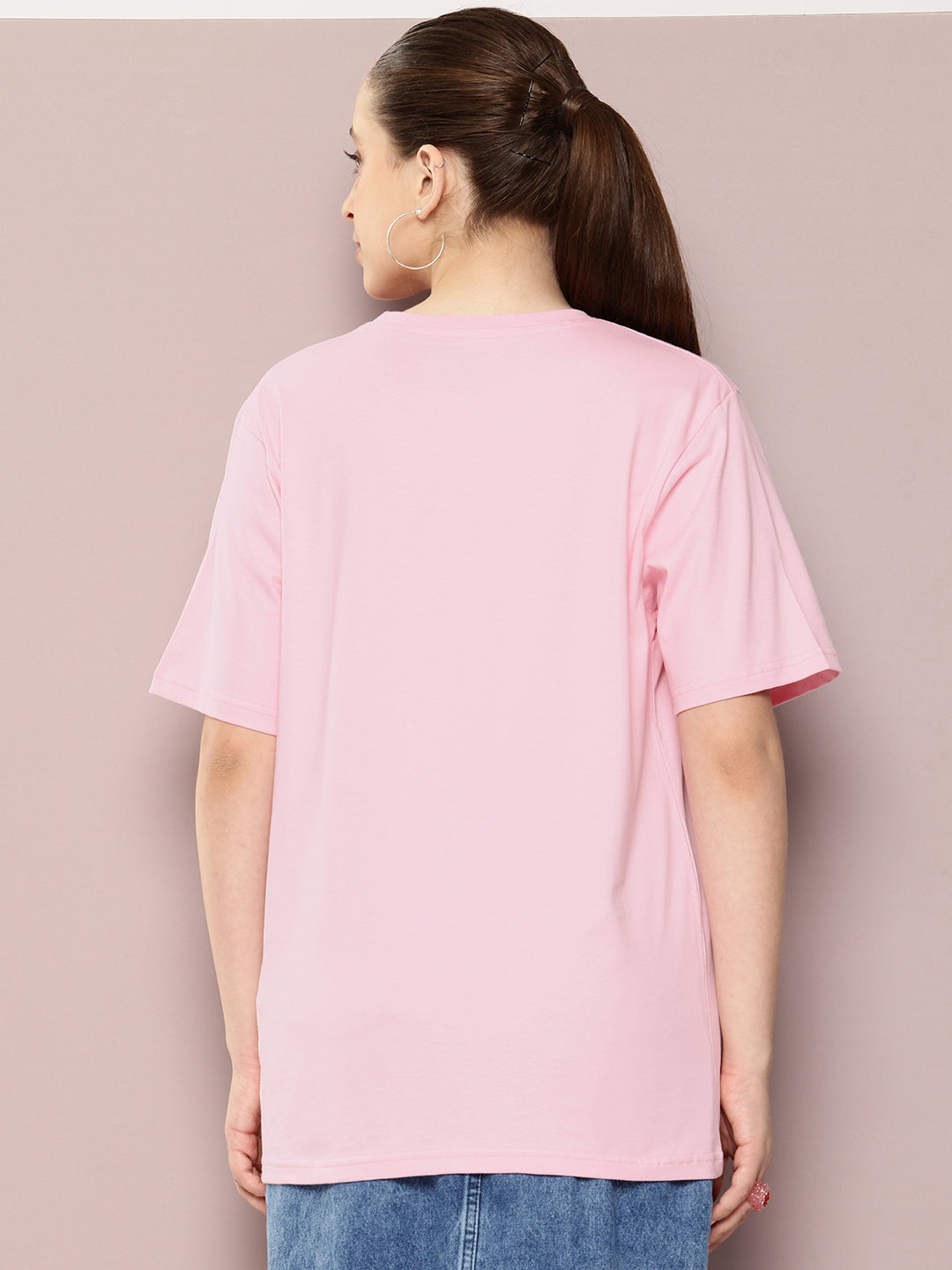 Womens Half Sleeve Round Neck Printed Oversized Fit Tshirts
