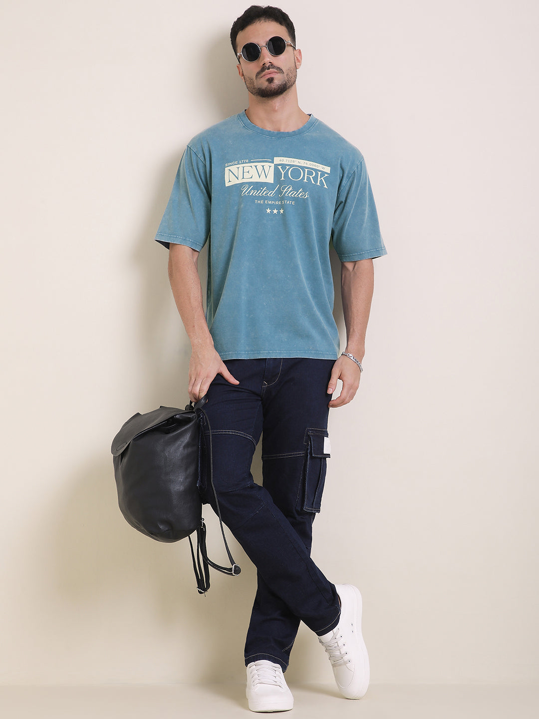 Mens Half Sleeve Round Neck Printed Oversized Fit Tshirts