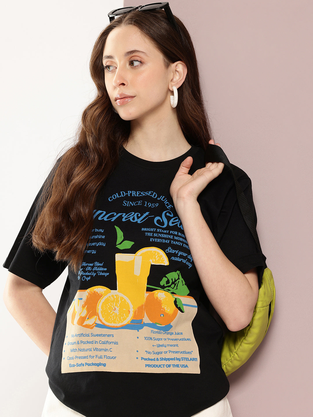Womens Half Sleeve Round Neck Printed Oversized Fit Tshirts