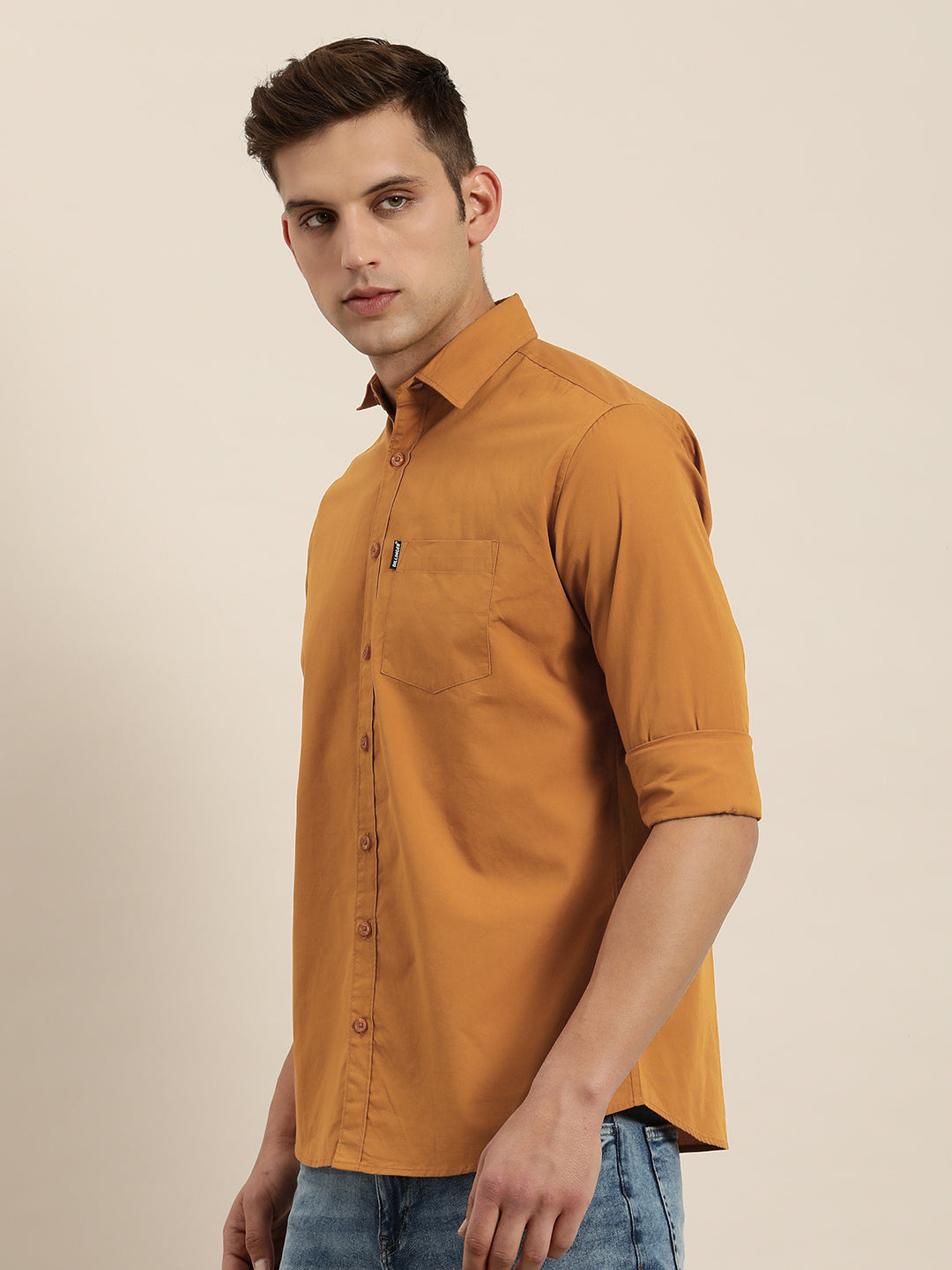Mens Plain Full Sleeve Shirt With Pocket