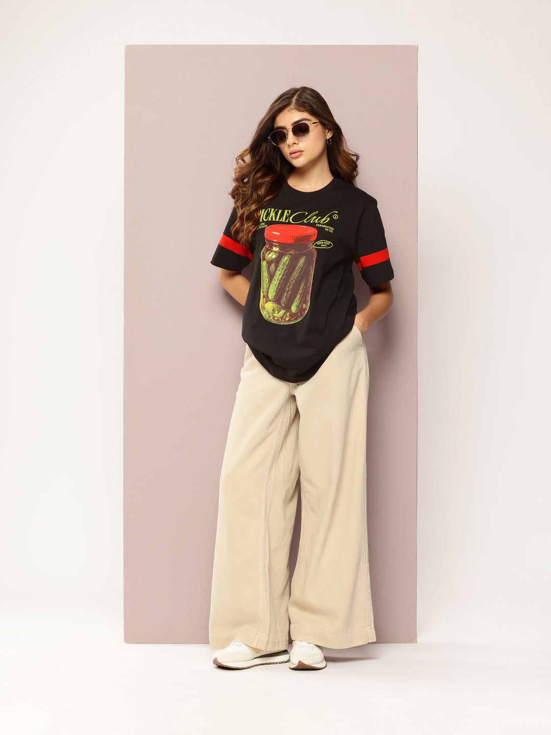 Womens Short Sleeve Printed Oversized Fit Tshirt