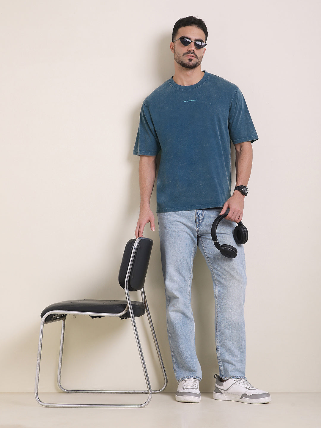 Mens Half Sleeve Round Neck Back Printed Oversized Fit Tshirts