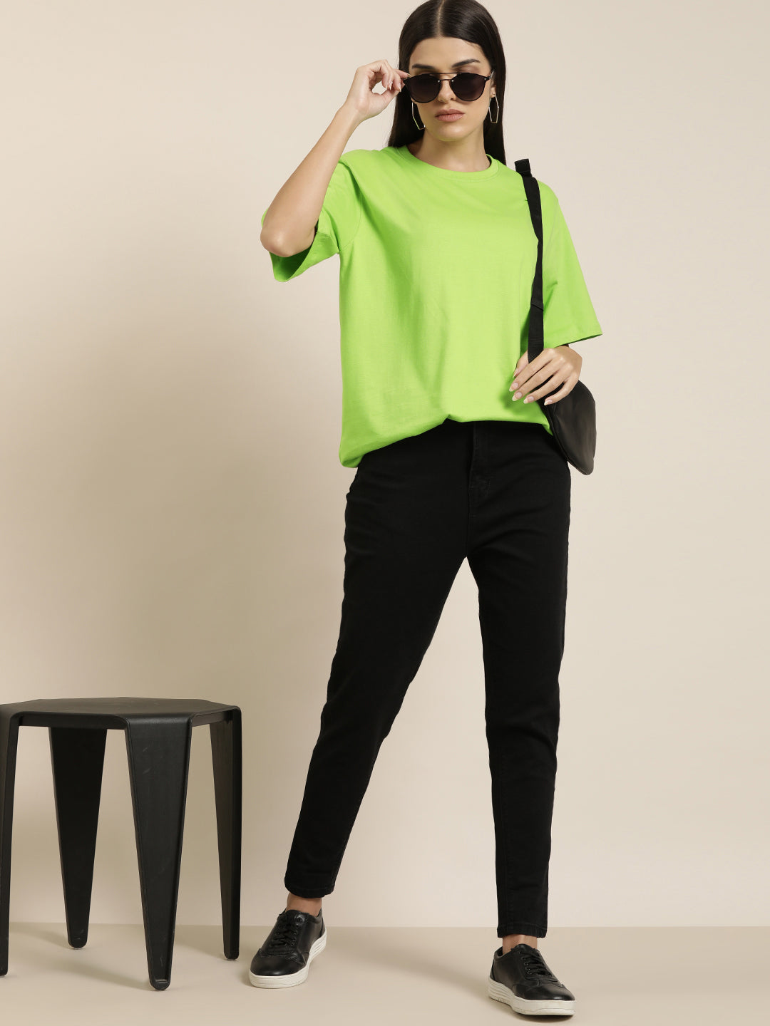 Womens Half Sleeve Round Neck Oversized Fit T-Shirts
