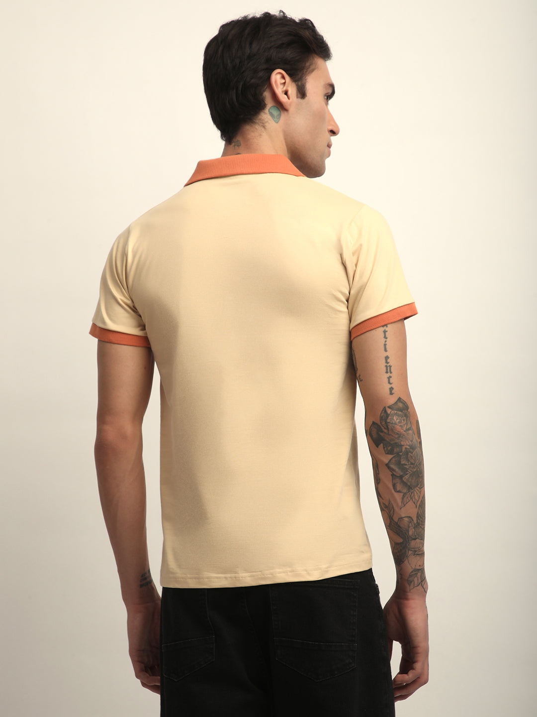 Mens Half Sleeve Polo Neck Solid Regular Fit Tshirts