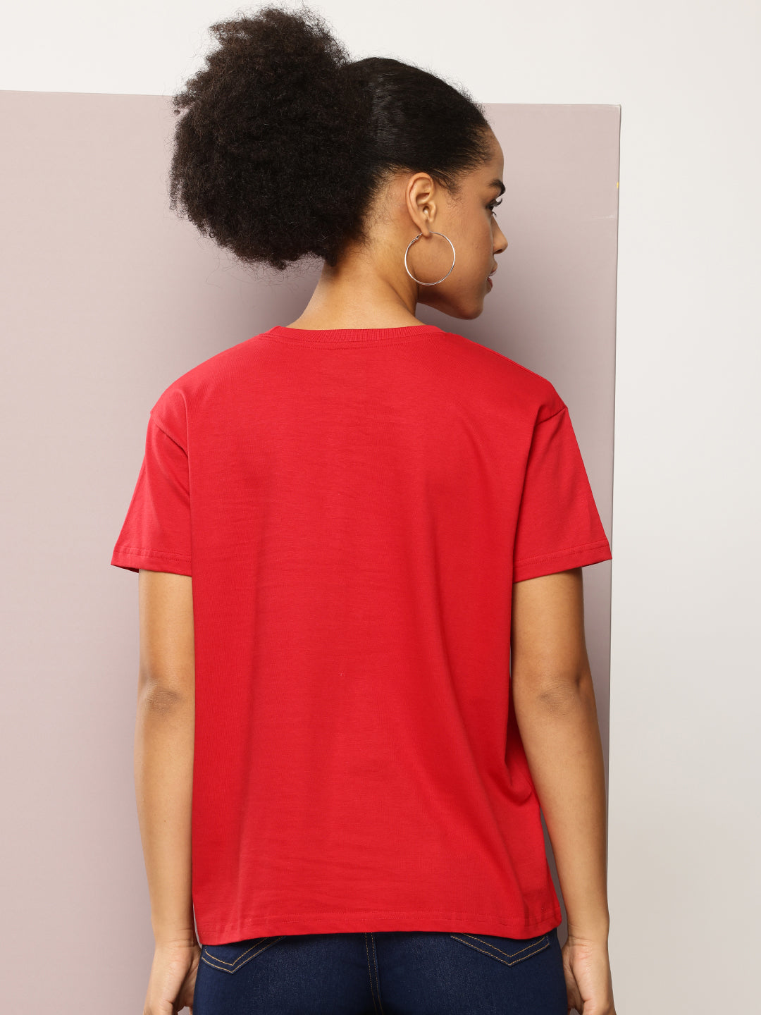 Womens Short Sleeve Round Neck Boxy Fit T-Shirt