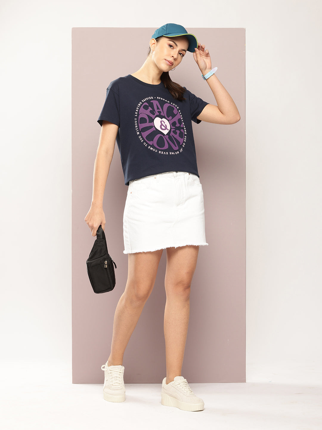 Womens Half Sleeve Round Neck Printed Boxy Fit Tshirts