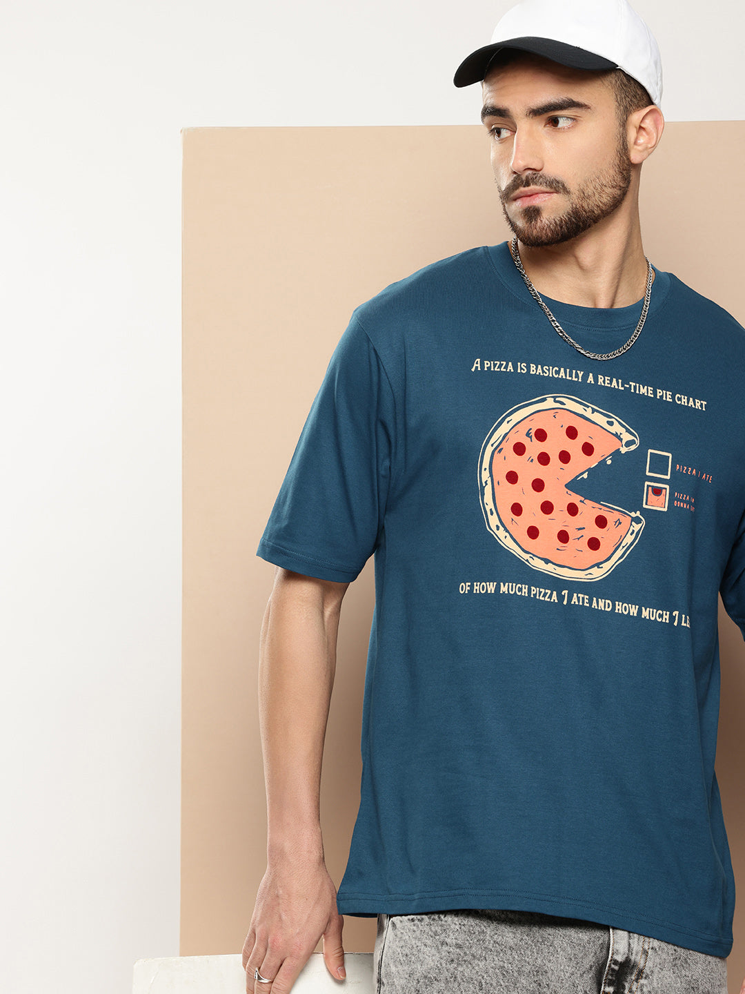 Mens Half Sleeve Round Neck Printed Oversized Fit Tshirts