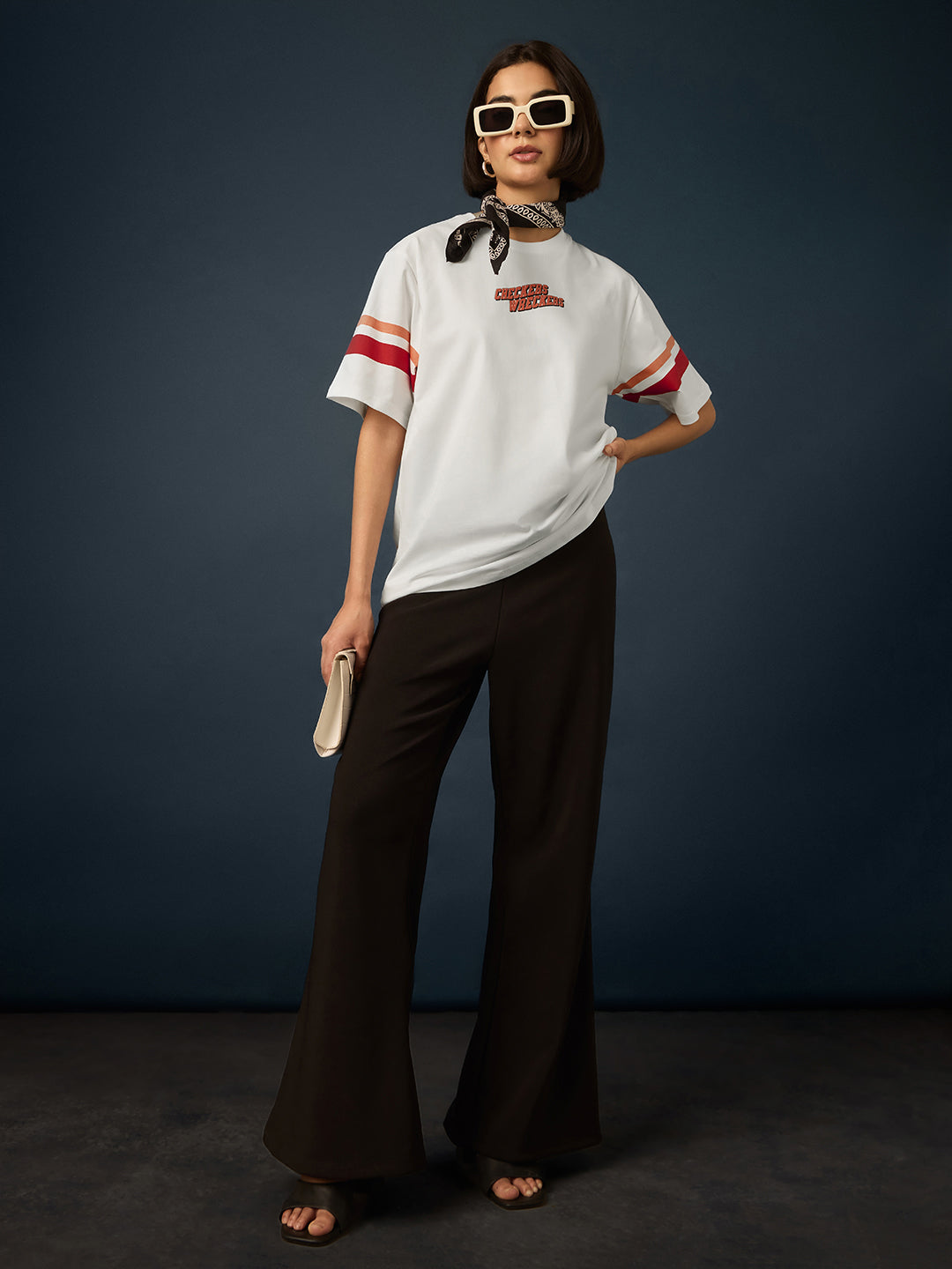 Womens Short Sleeve Printed Oversized Fit Tshirt 
