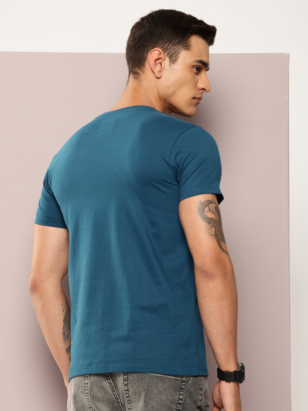 Mens Half Sleeve Round Neck Printed Regular Fit Tshirts