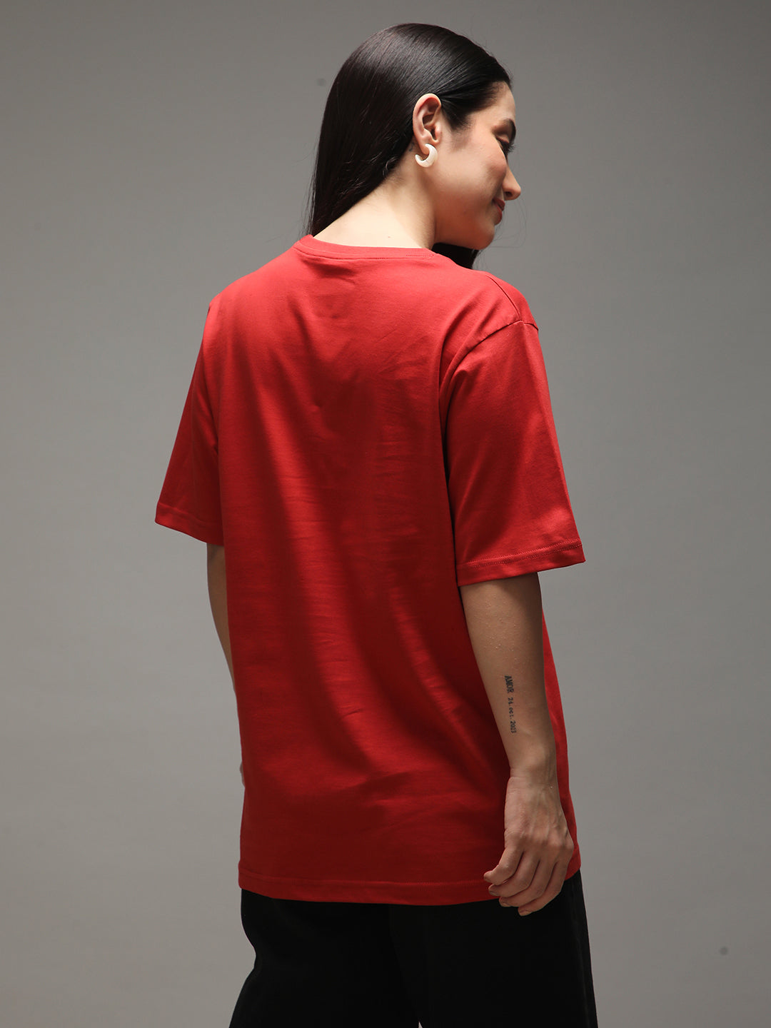 Womens Half Sleeve Round Neck Printed Oversized Fit Tshirts