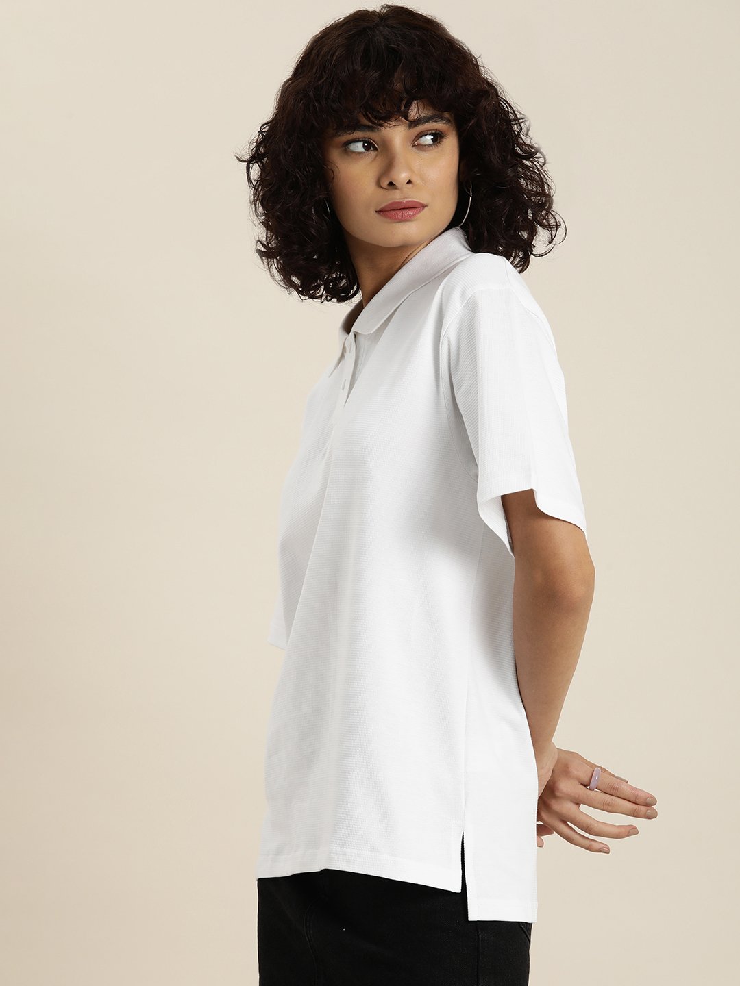 Womens Half Sleeve Oversized Fit Polo T-Shirts