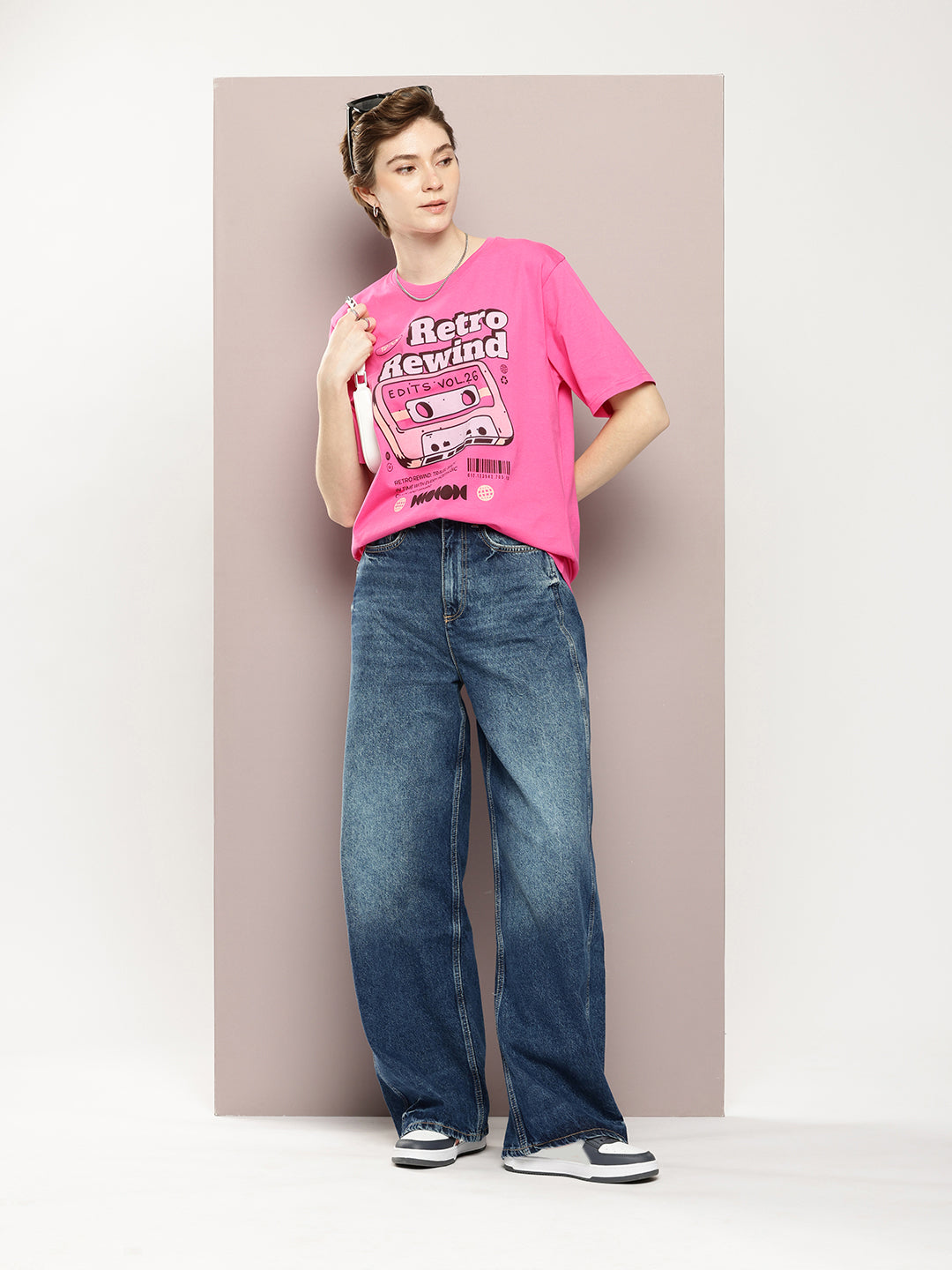 Womens Half Sleeve Round Neck Printed Oversized Fit Tshirts