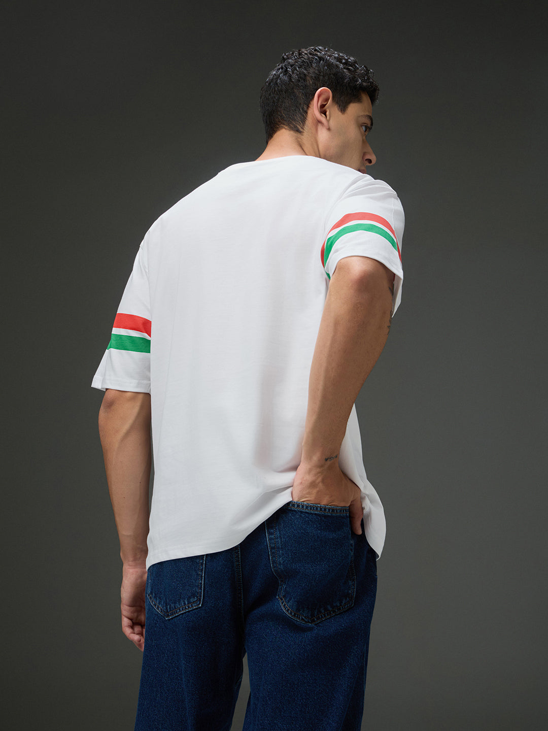 Mens Round Neck Half Sleeve Printed Oversized Fit Tshirt