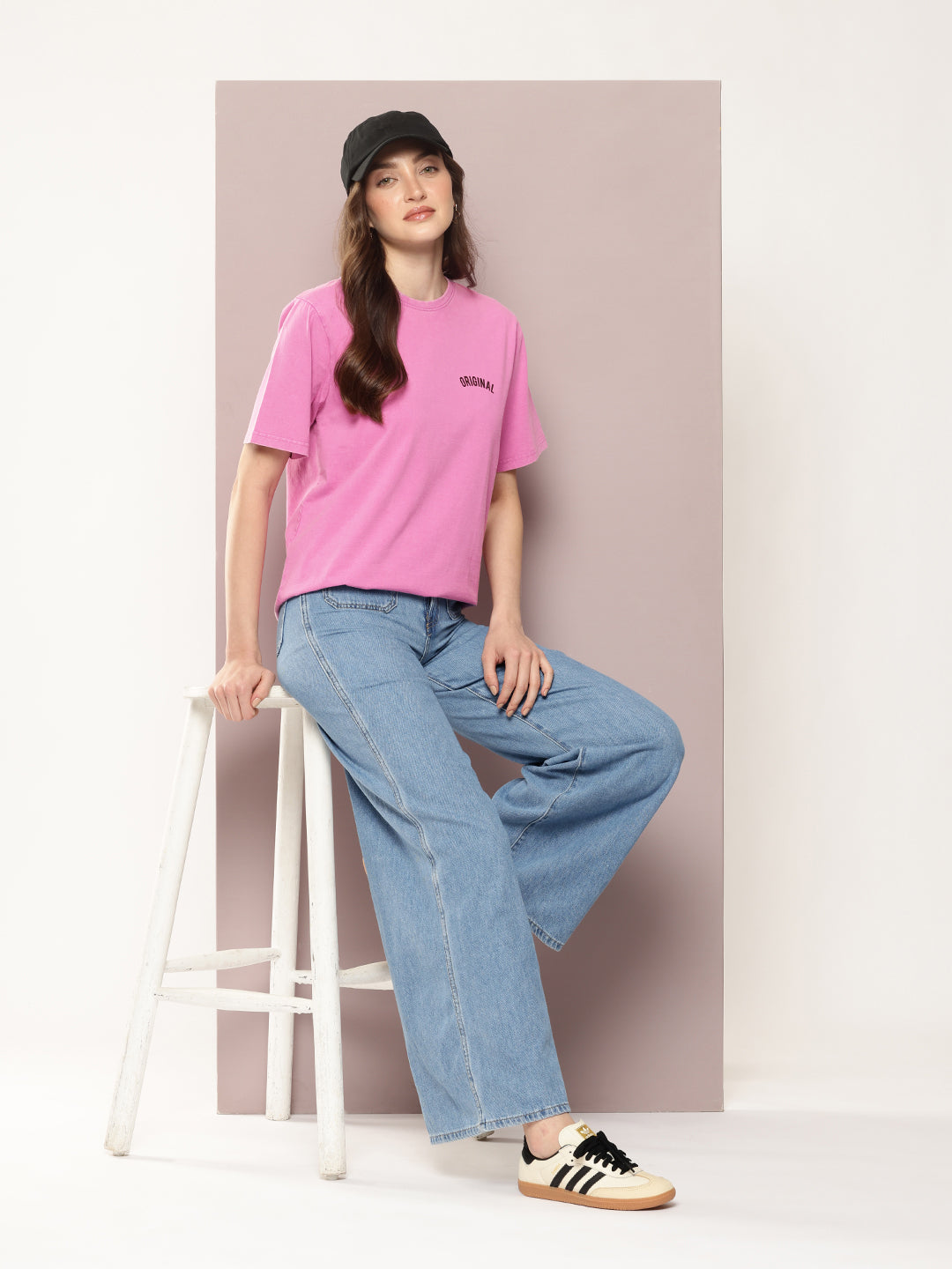 Womens Half Sleeve Round Neck Printed Oversized Fit Tshirts