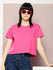 Womens Half Sleeve Round Neck Solid Boxy Fit Tshirts