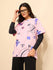 Womens All Over Printed Oversized Fit Cotton T-Shirt