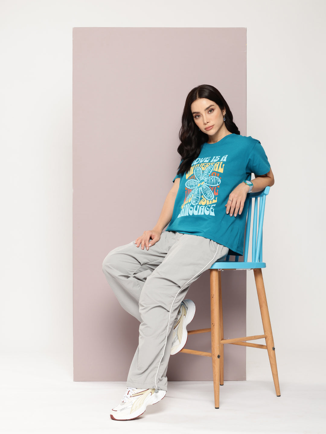 Womens Half Sleeve Round Neck Printed Boxy Fit Tshirts
