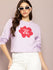 Womens Full Sleeve Round Neck Printed Oversized Fit Tshirts