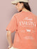 Womens Half Sleeve Round Neck Back Printed Oversized Fit Tshirts