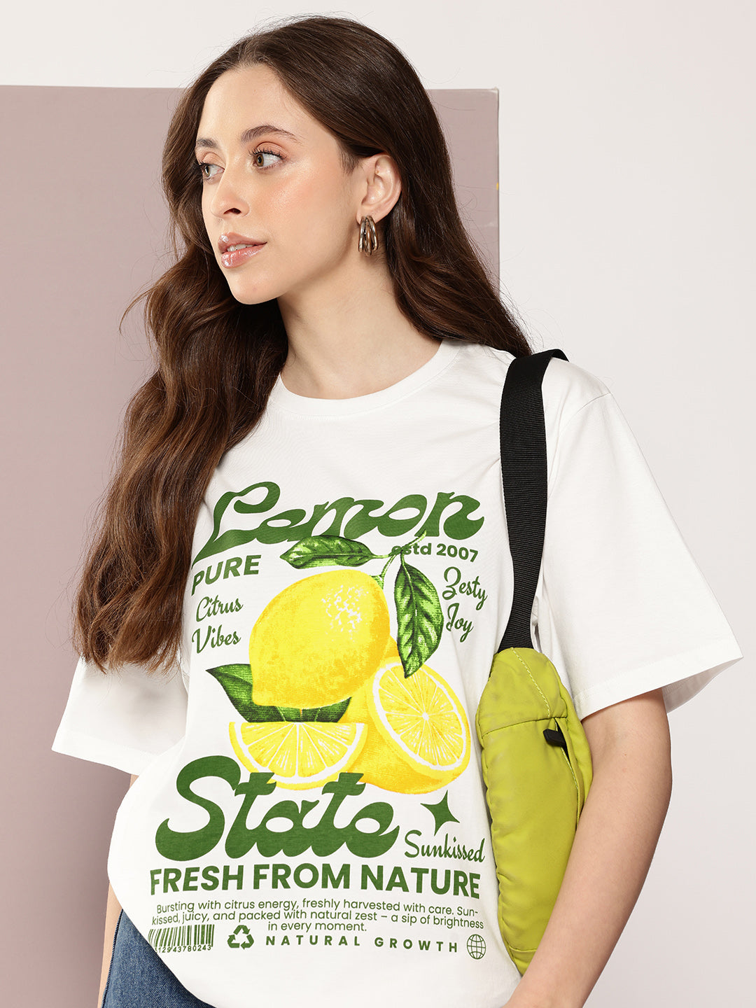 Womens Half Sleeve Round Neck Printed Oversized Fit Tshirts