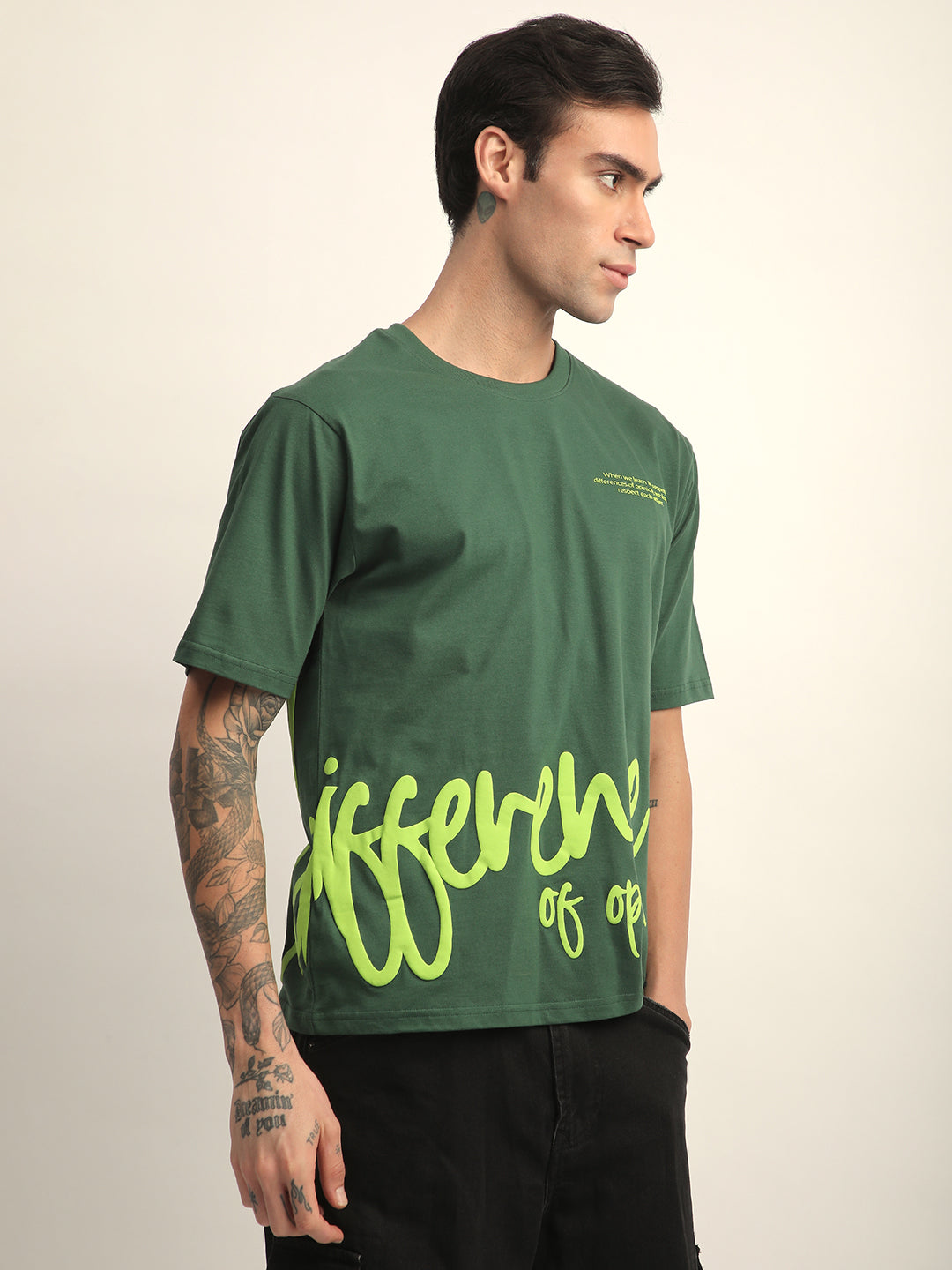 Mens Half Sleeve Round Neck Printed Oversized Fit Tshirts