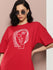 Womens Half Sleeve Drop Shoulder Printed Oversized Fit T-Shirts