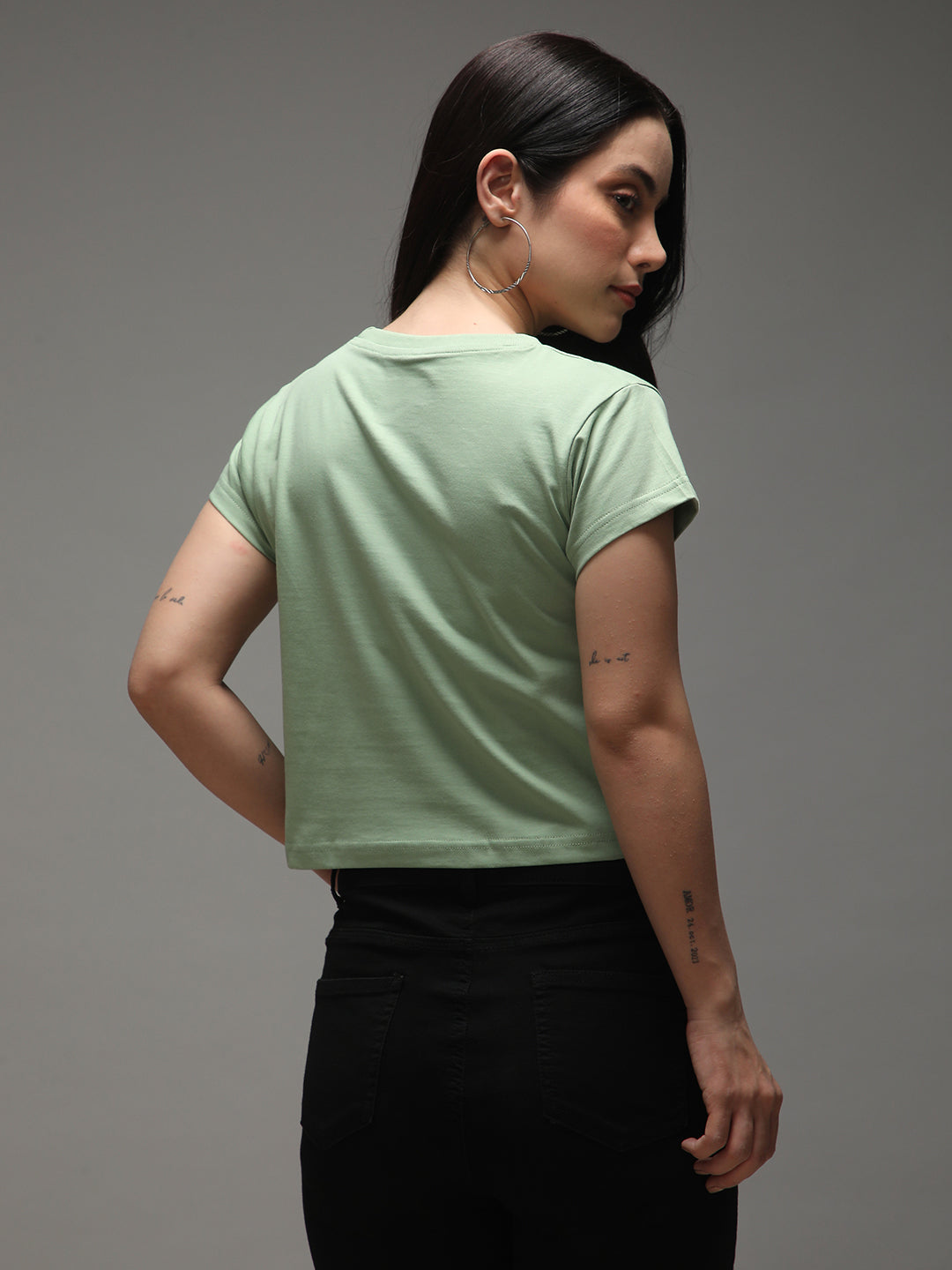 Womens Half Sleeve Round Neck Printed Regular Fit Tshirts