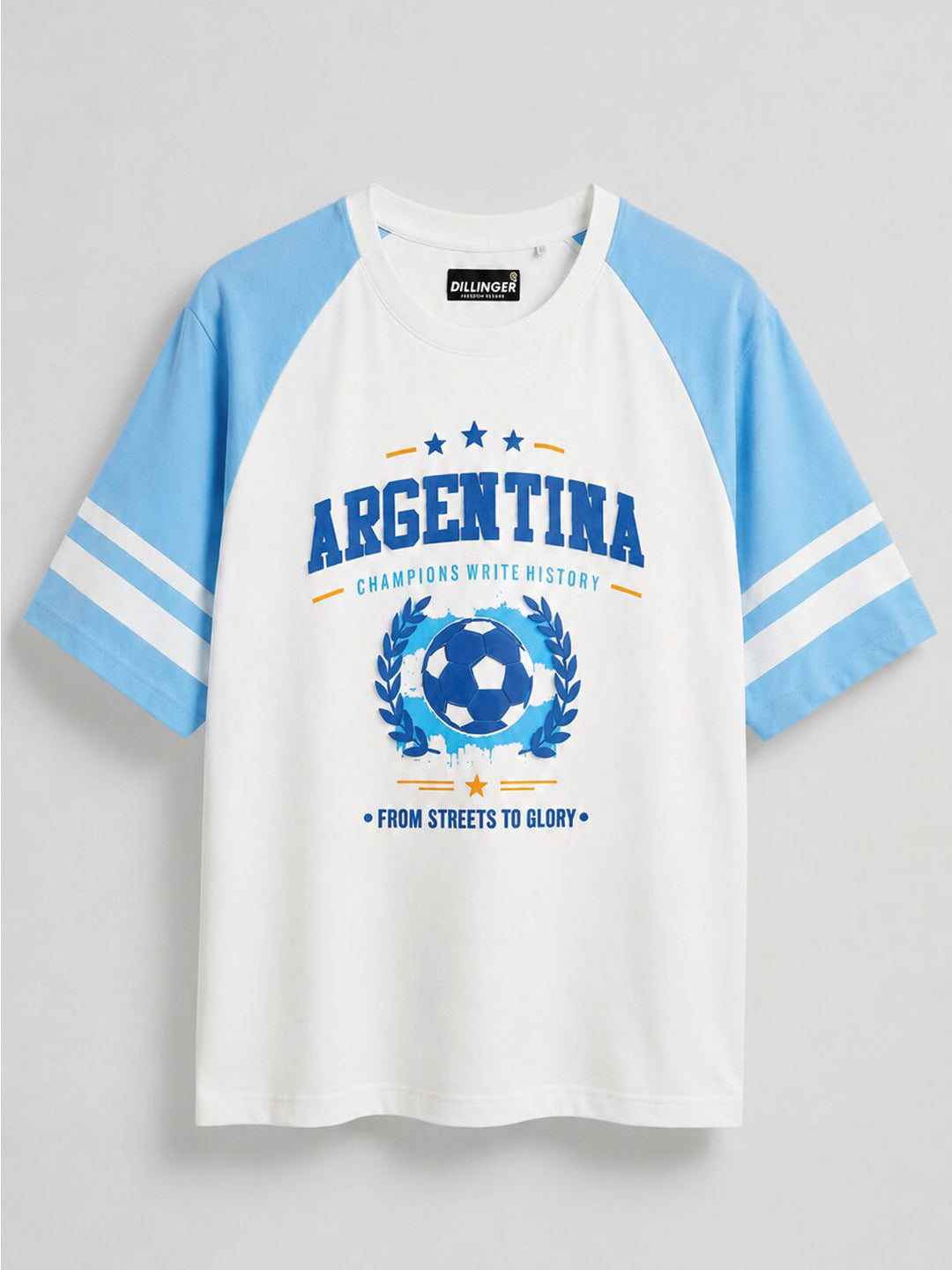 Mens Foot Ball Team Printed Oversized Raglan Sleeve Tshirt