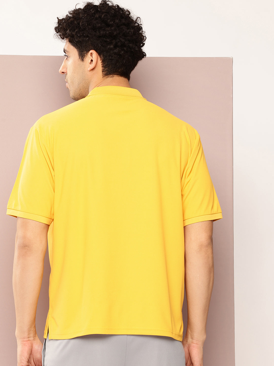 Mens Short Sleeve Polo Neck Oversized Polyster Tshirt
