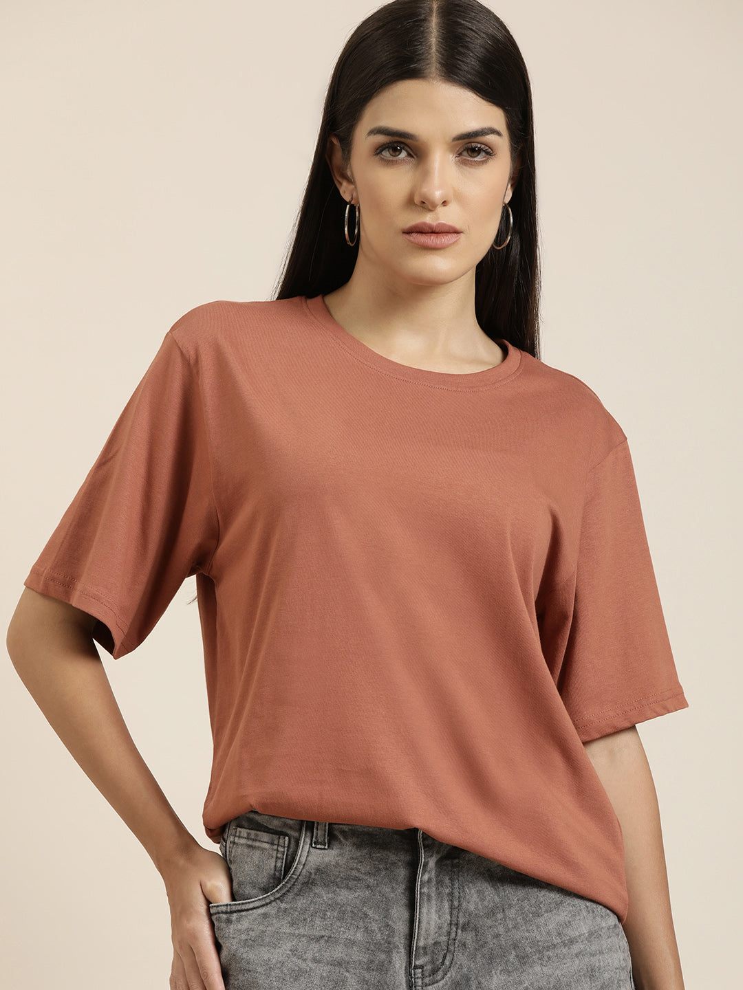 Womens Half Sleeve Oversized Fit Polo T-Shirts