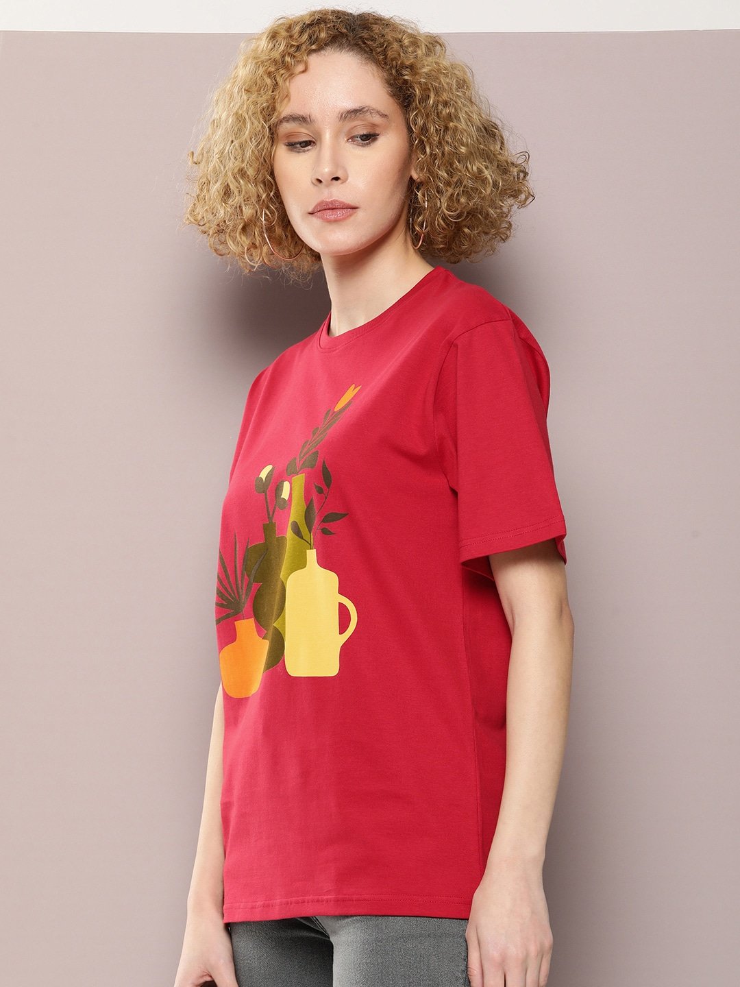 Womens Half Sleeve Round Neck Oversized Fit T-Shirts
