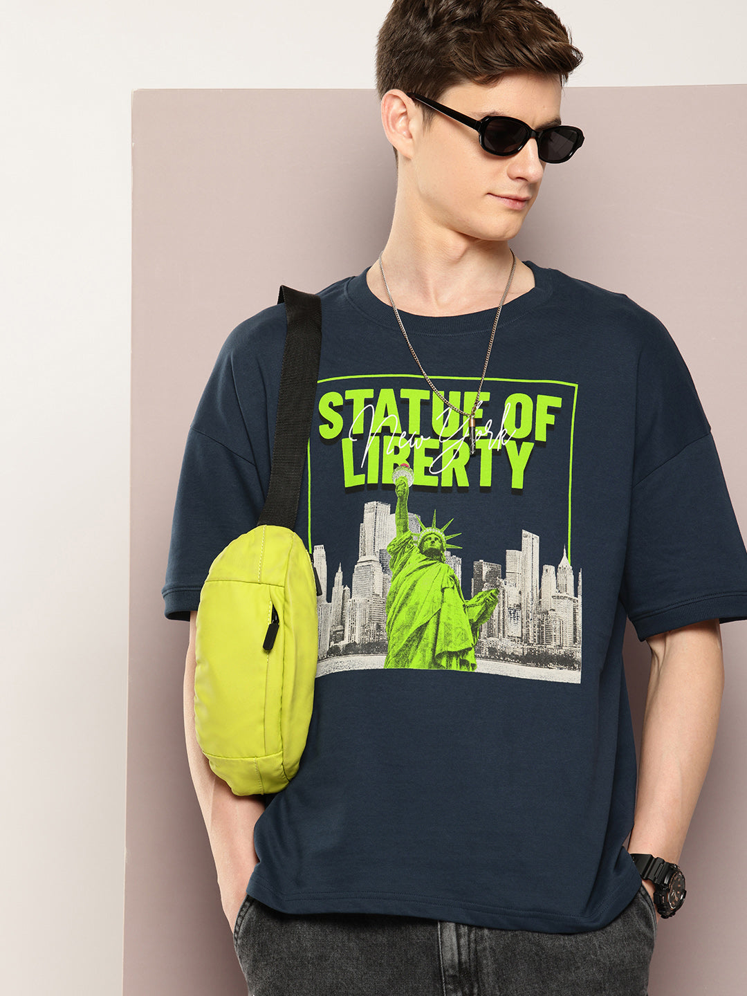 Mens Half Sleeve Round Neck Printed Oversized Fit Tshirts
