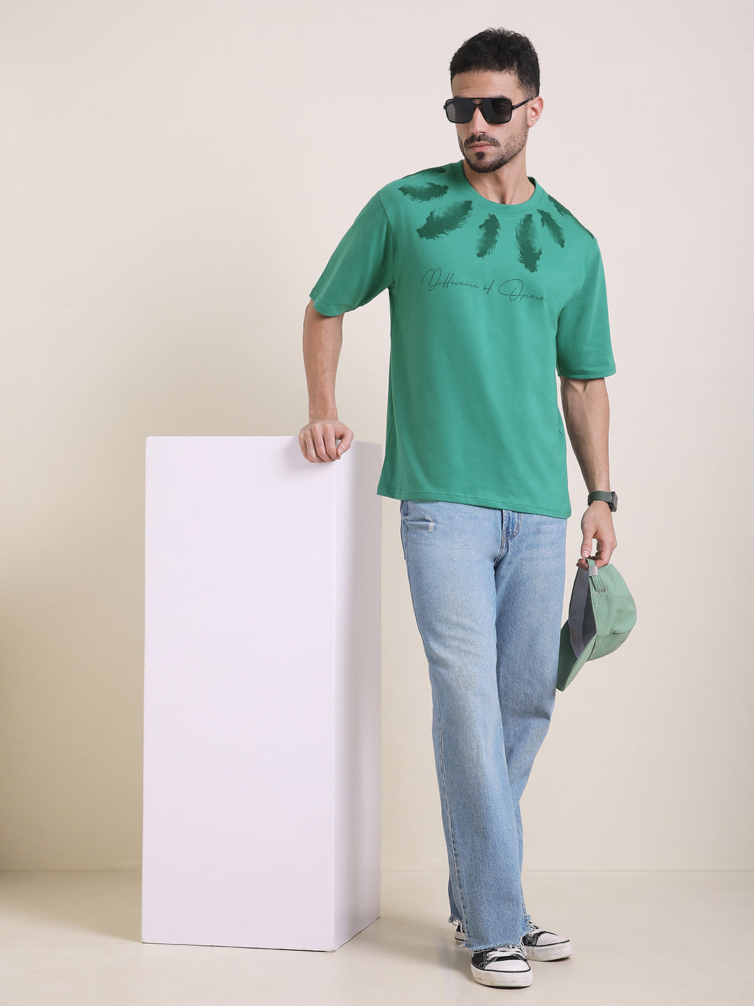 Mens Half Sleeve Round Neck Printed Oversized Fit Tshirts