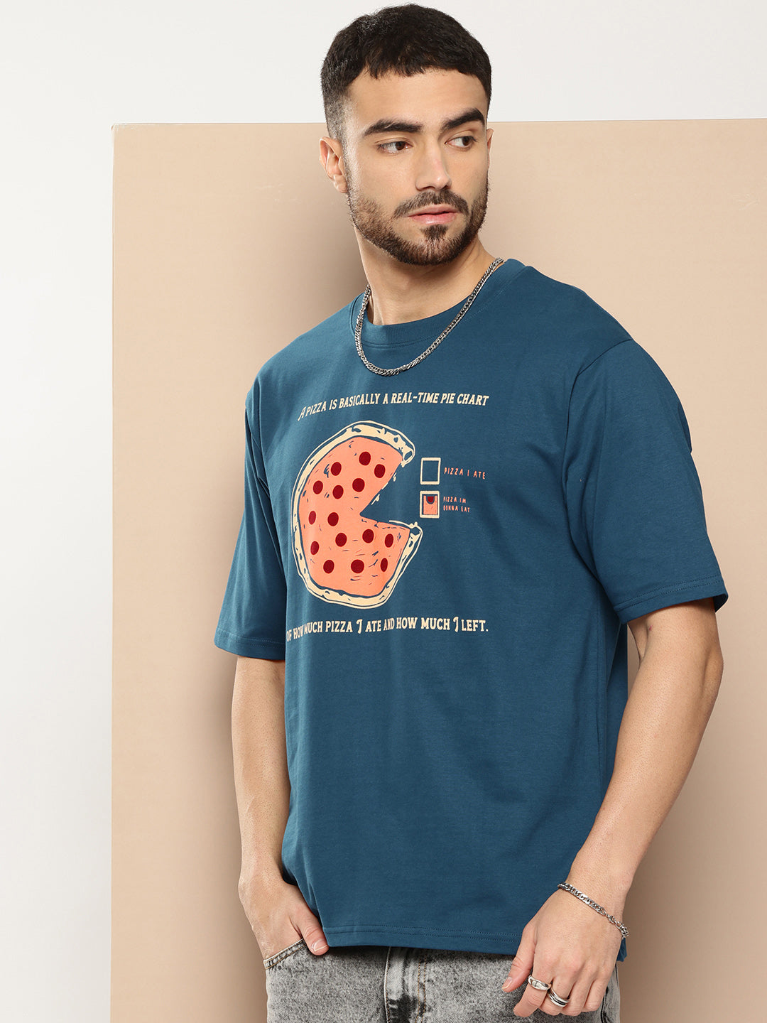 Mens Half Sleeve Round Neck Printed Oversized Fit Tshirts