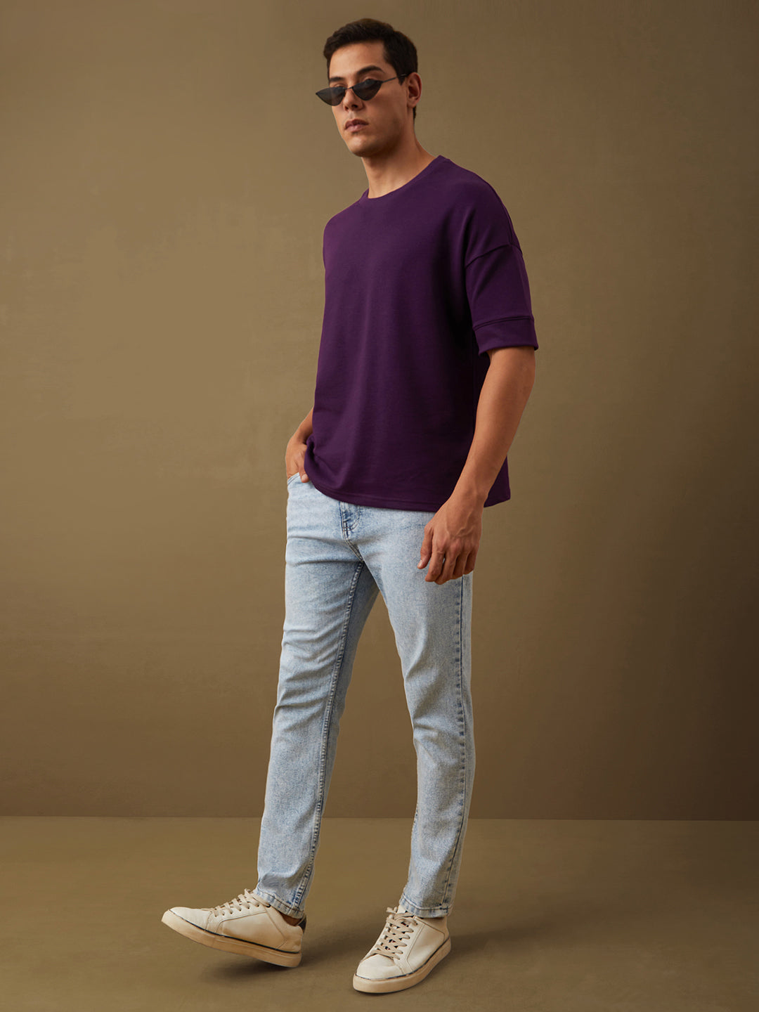 Mens Half Sleeve Round Neck Oversized Fit T-Shirts