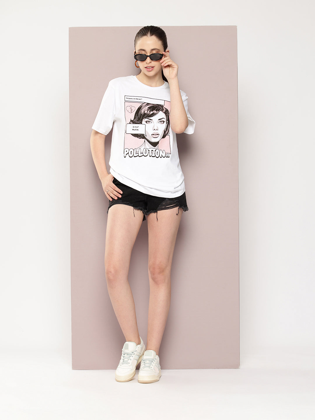 Womens Half Sleeve Round Neck Printed Oversized Fit Tshirts