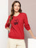 Womens Full Sleeve Round Neck Embroidered Relaxed Fit Tshirts