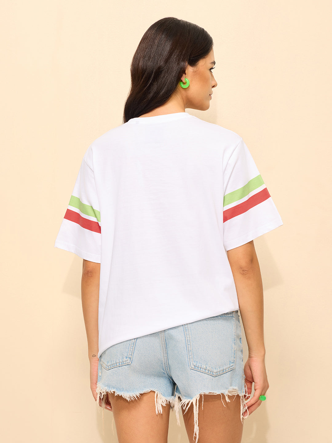 Womens Printed Oversized Cotton T-Shirt