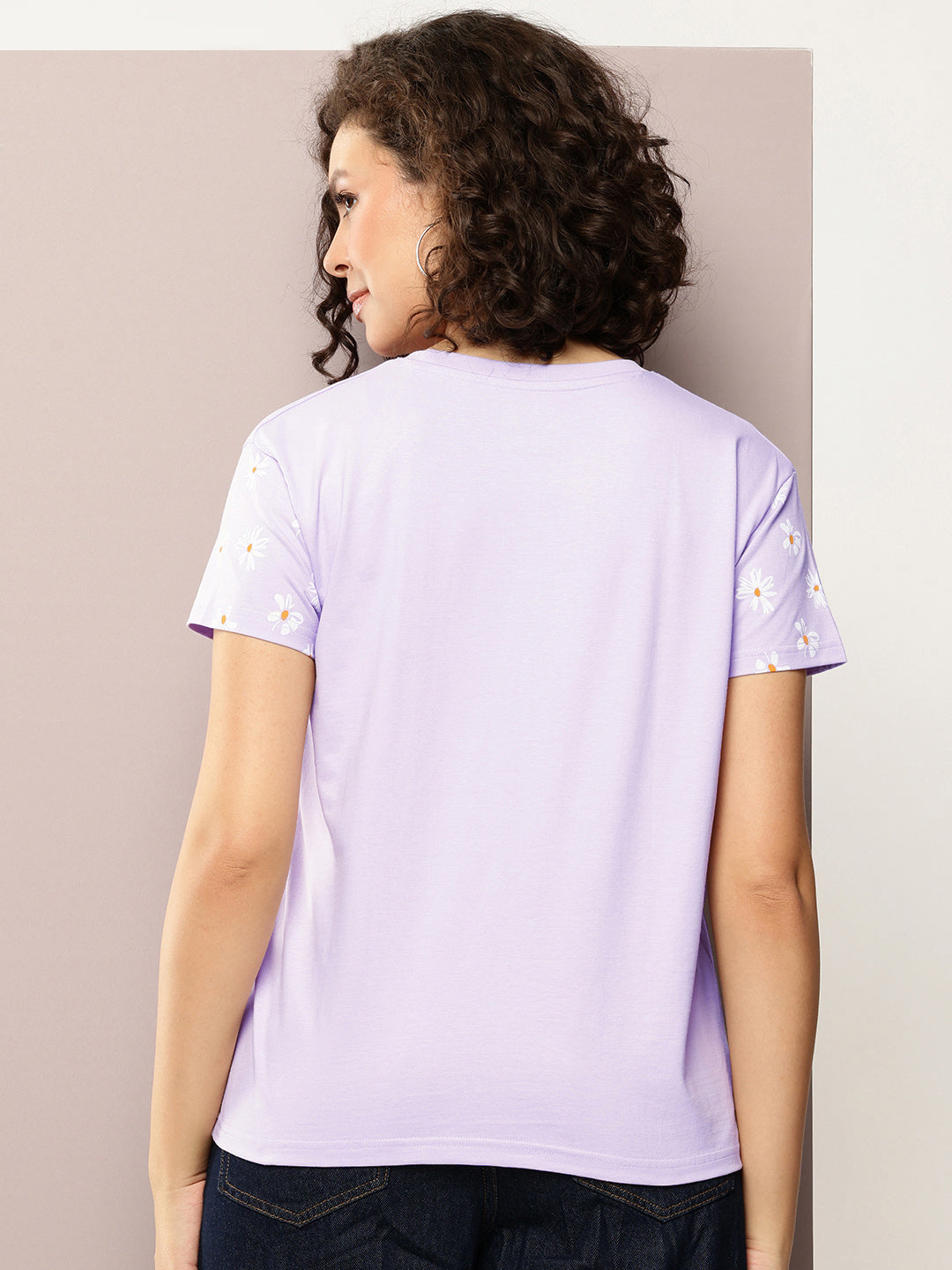 Womens Half Sleeve Round Neck Embroidery Boxy Fit Tshirts