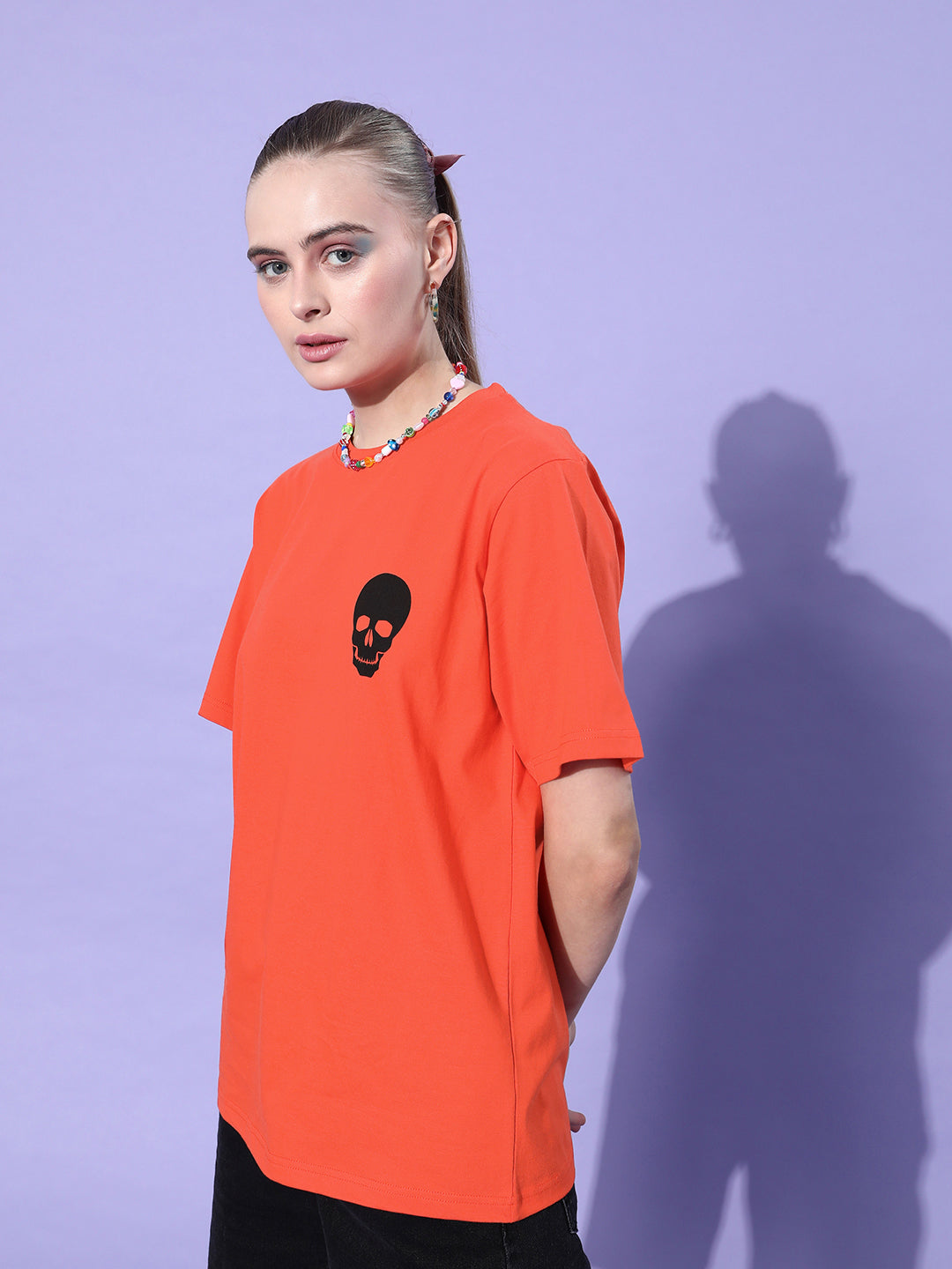 Womens Half Sleeve Round Neck Oversized Fit T-Shirts