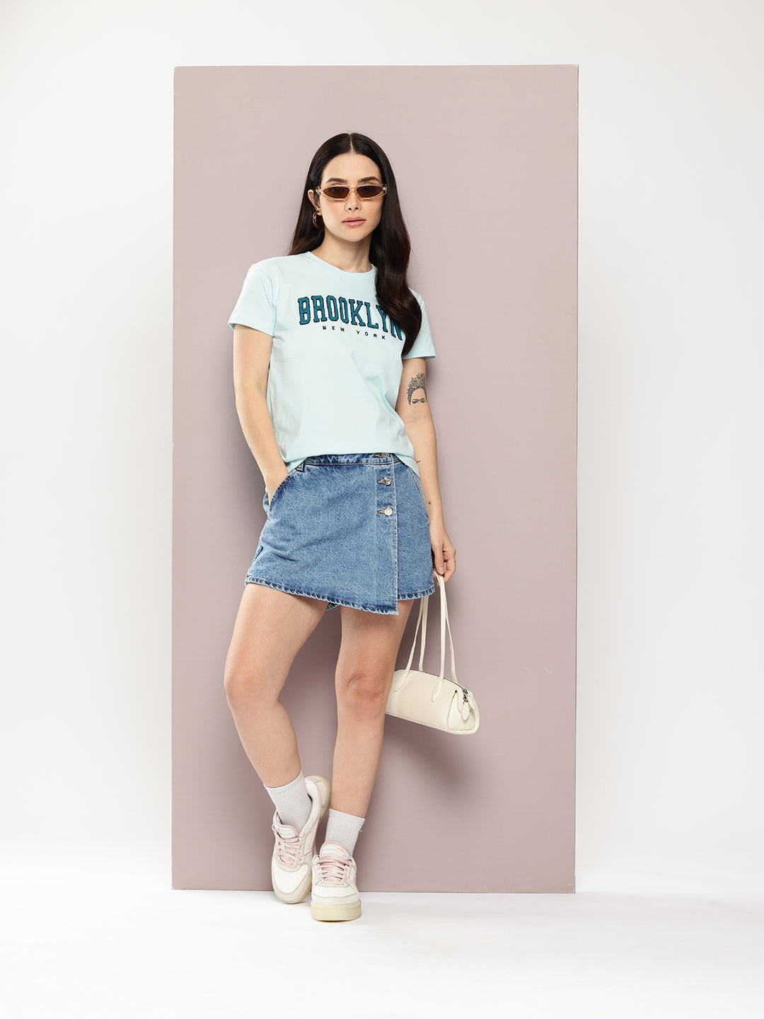Womens Half Sleeve Round Neck Embroidery Regular Fit Tshirts