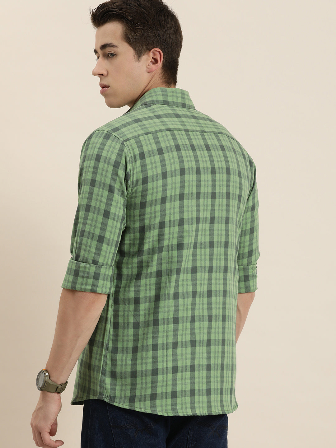 Men Checked Full Sleeve Shirt With Pocket