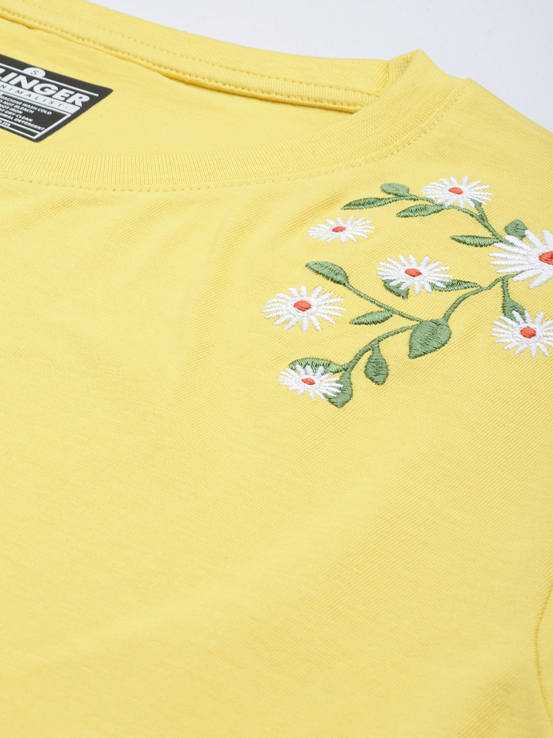Womens Half Sleeve Round Neck Embroidered Boxy Fit Tshirts