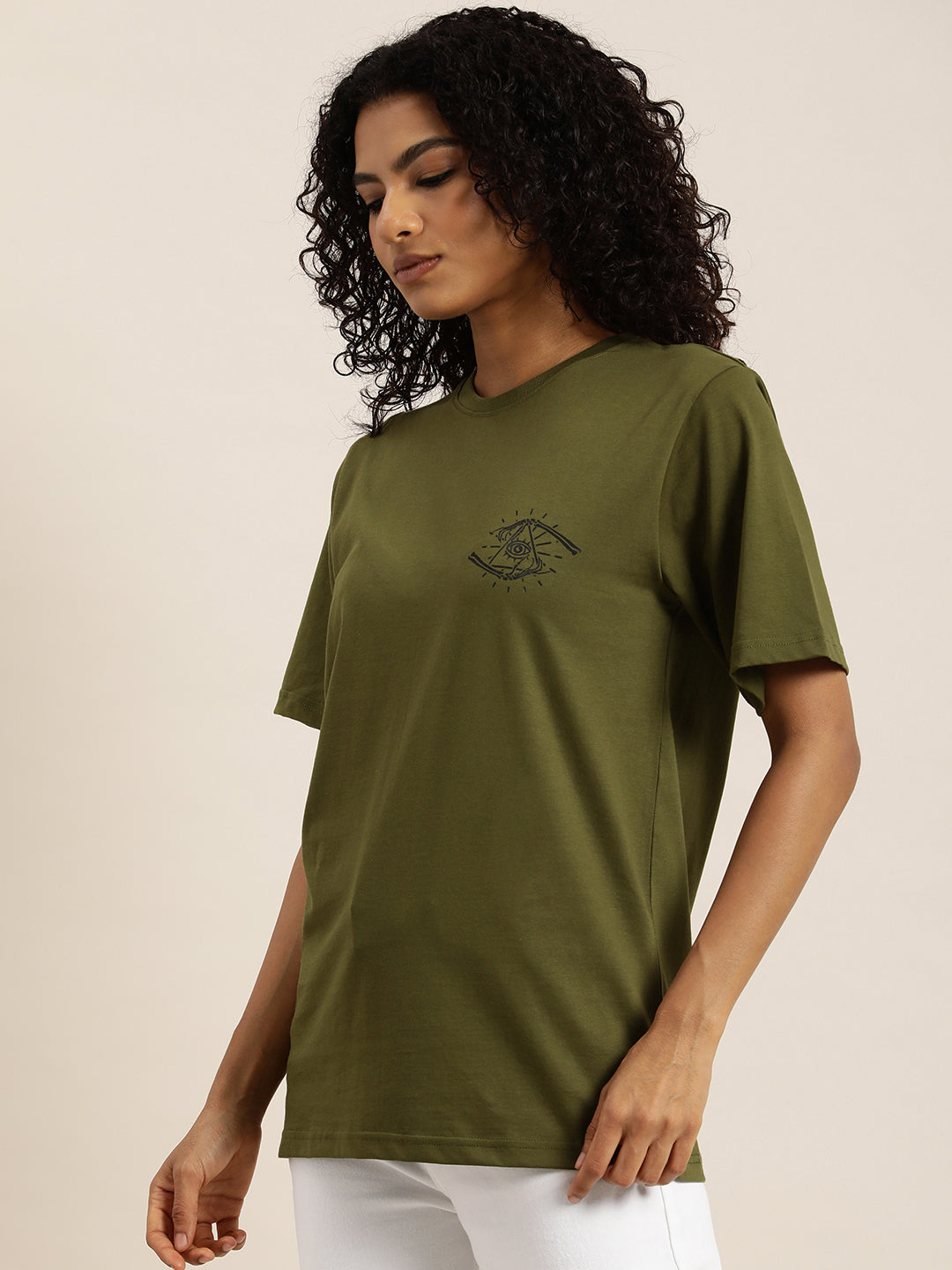 Womens Half Sleeve Round Neck Oversized Fit T-Shirts