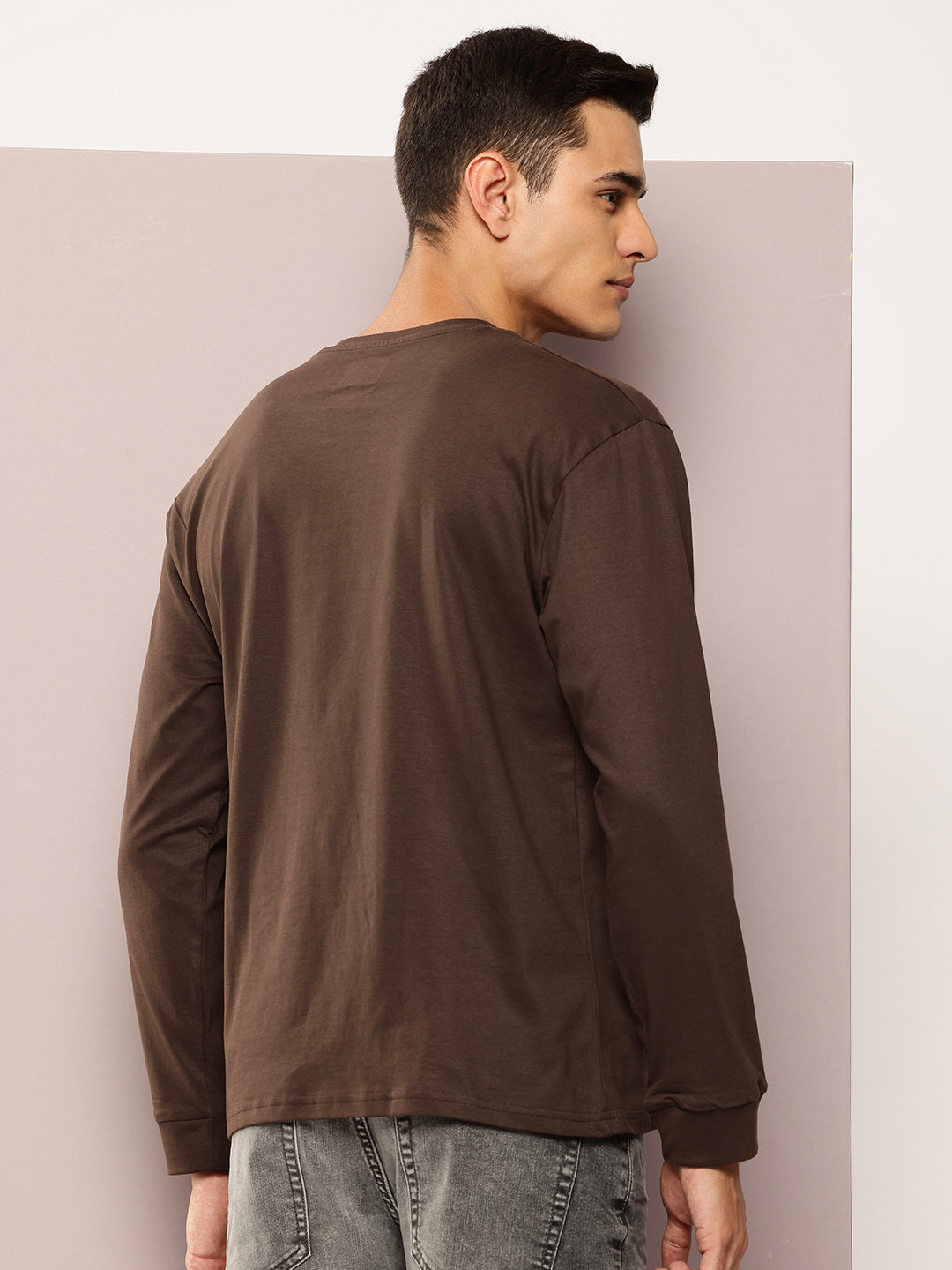 Mens Full Sleeve Round Neck Printed Oversized Fit Tshirts