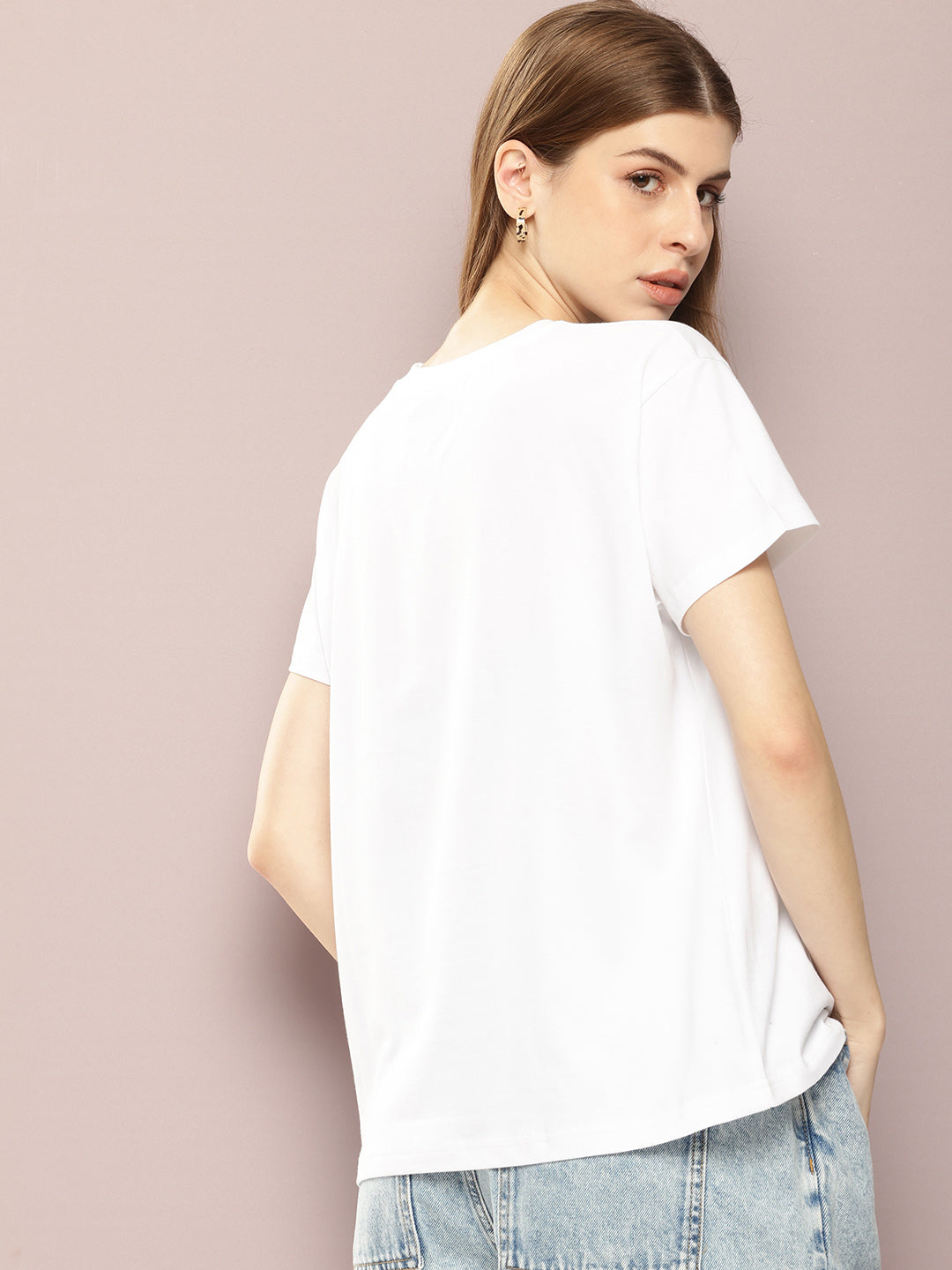 Womens Half Sleeve Round Neck Printed Boxy Fit Tshirts