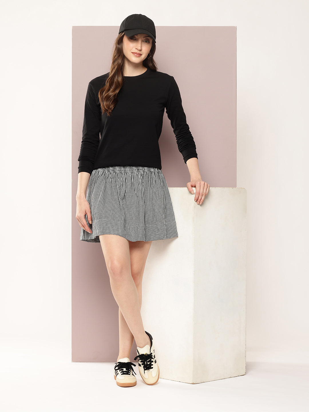 Womens Full Sleeve Round Neck Solid Regular Fit Tshirts