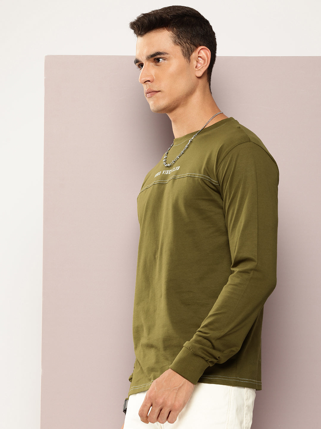Mens Full Sleeve Round Neck Printed Regular Fit Tshirts