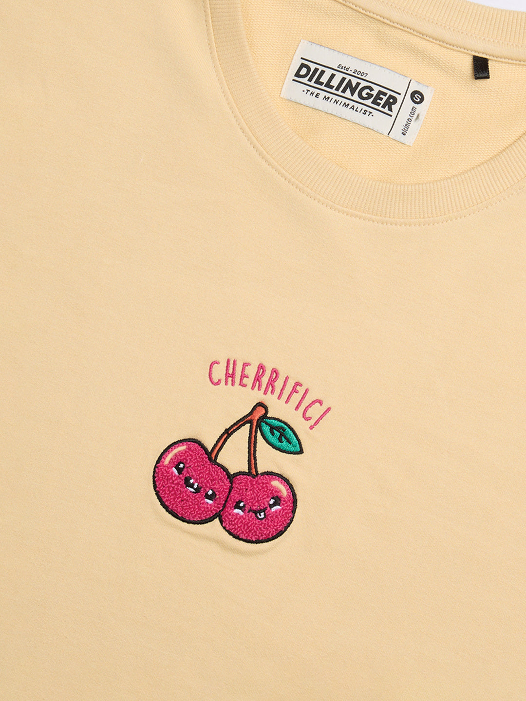 Womens Embroidery Boxy Regular Fit French Terry Cotton Tshirt
