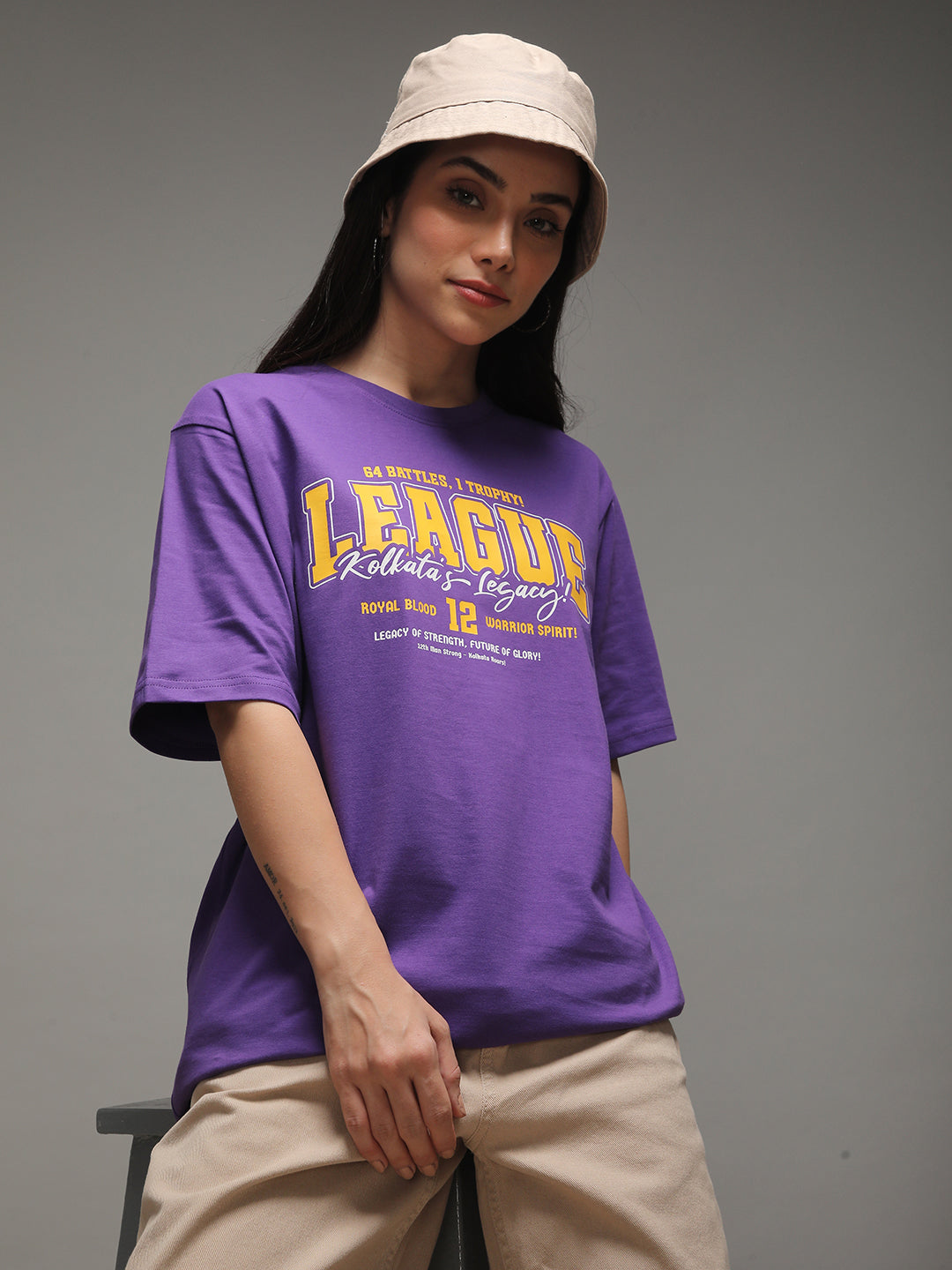 Womens Half Sleeve Round Neck Printed Oversized Fit Tshirts